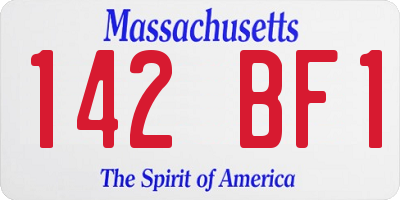 MA license plate 142BF1