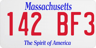 MA license plate 142BF3