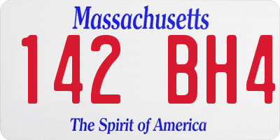 MA license plate 142BH4