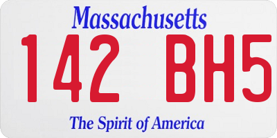 MA license plate 142BH5