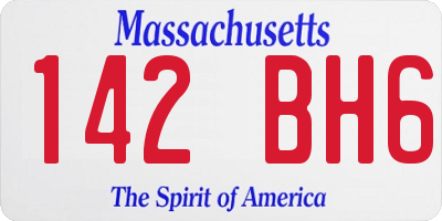 MA license plate 142BH6