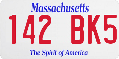 MA license plate 142BK5
