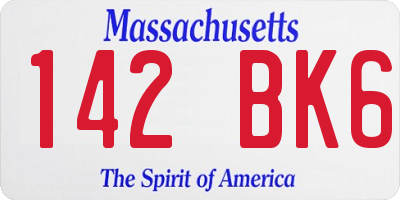 MA license plate 142BK6