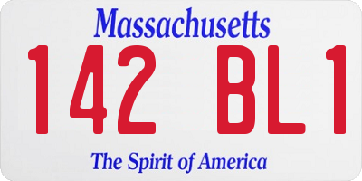 MA license plate 142BL1