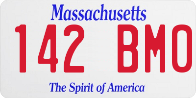 MA license plate 142BM0