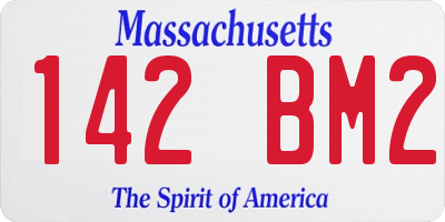 MA license plate 142BM2