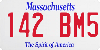 MA license plate 142BM5