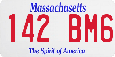 MA license plate 142BM6