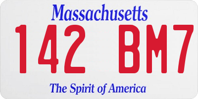MA license plate 142BM7