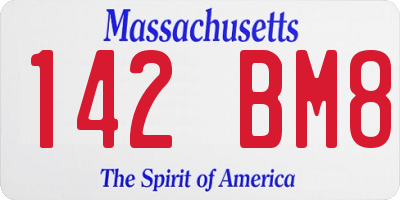 MA license plate 142BM8