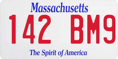 MA license plate 142BM9