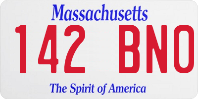MA license plate 142BN0