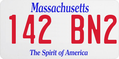 MA license plate 142BN2