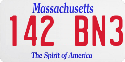MA license plate 142BN3