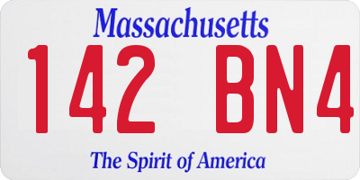MA license plate 142BN4