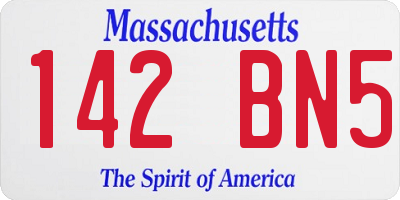 MA license plate 142BN5