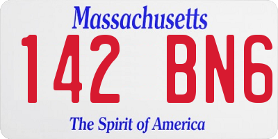 MA license plate 142BN6