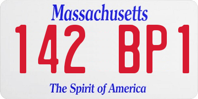 MA license plate 142BP1