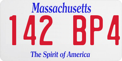 MA license plate 142BP4