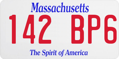 MA license plate 142BP6