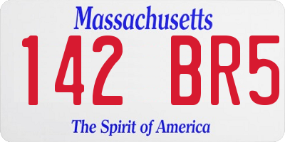 MA license plate 142BR5