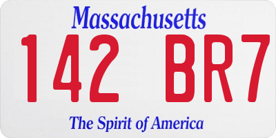 MA license plate 142BR7