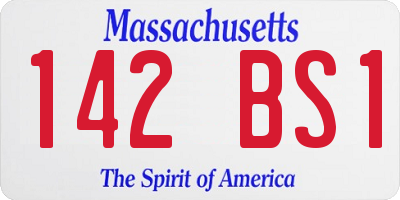 MA license plate 142BS1