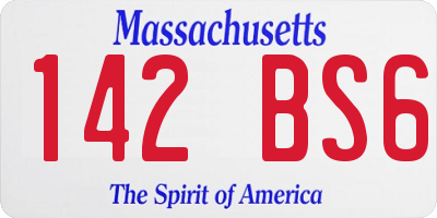 MA license plate 142BS6