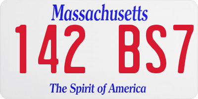 MA license plate 142BS7