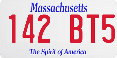 MA license plate 142BT5