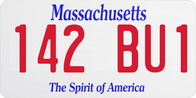 MA license plate 142BU1