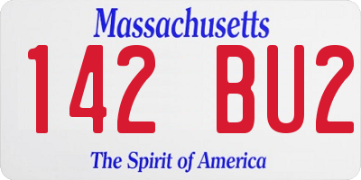 MA license plate 142BU2