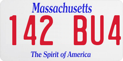MA license plate 142BU4