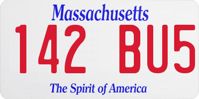 MA license plate 142BU5