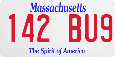 MA license plate 142BU9