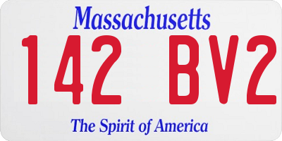 MA license plate 142BV2