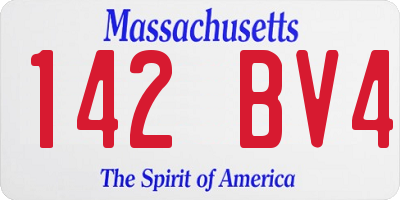 MA license plate 142BV4