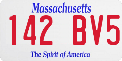 MA license plate 142BV5