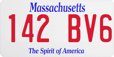 MA license plate 142BV6