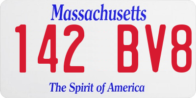 MA license plate 142BV8