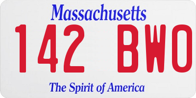 MA license plate 142BW0