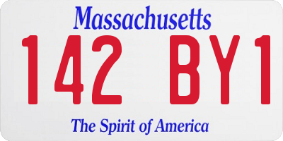 MA license plate 142BY1