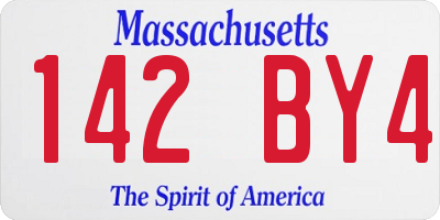 MA license plate 142BY4