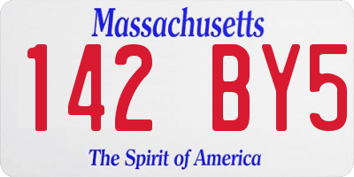 MA license plate 142BY5