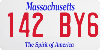 MA license plate 142BY6
