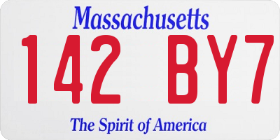MA license plate 142BY7