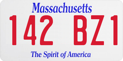 MA license plate 142BZ1