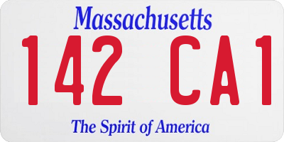 MA license plate 142CA1