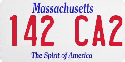 MA license plate 142CA2