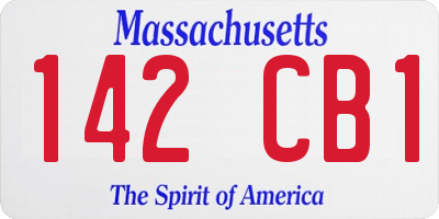 MA license plate 142CB1